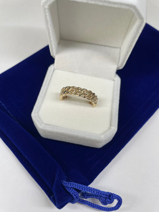 Solid Gold Cuban Link Ring